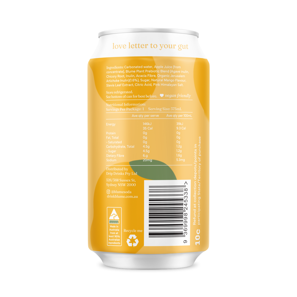 Mango Prebiotic Soda 12-pack